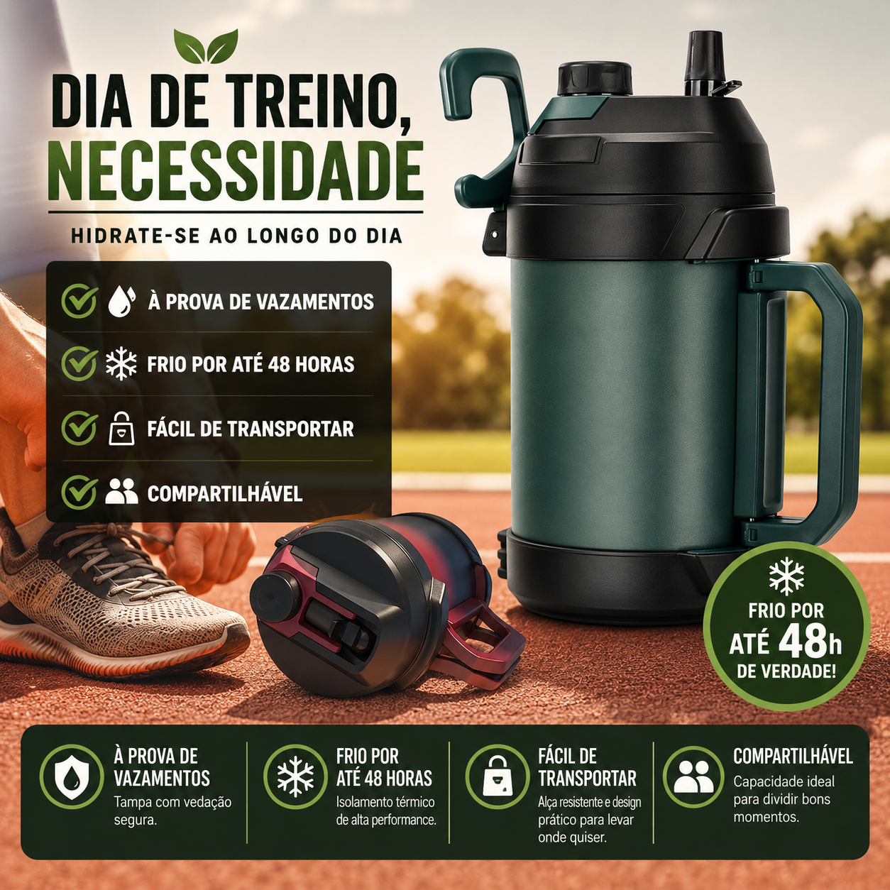 Jarro De Galão Hydraful Aço Inoxidável Isolado